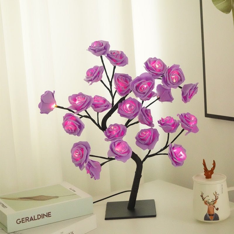 Enchanting 24 LED Rose Tree Flower Lamp Lights USB Table Lamp – DormVibes