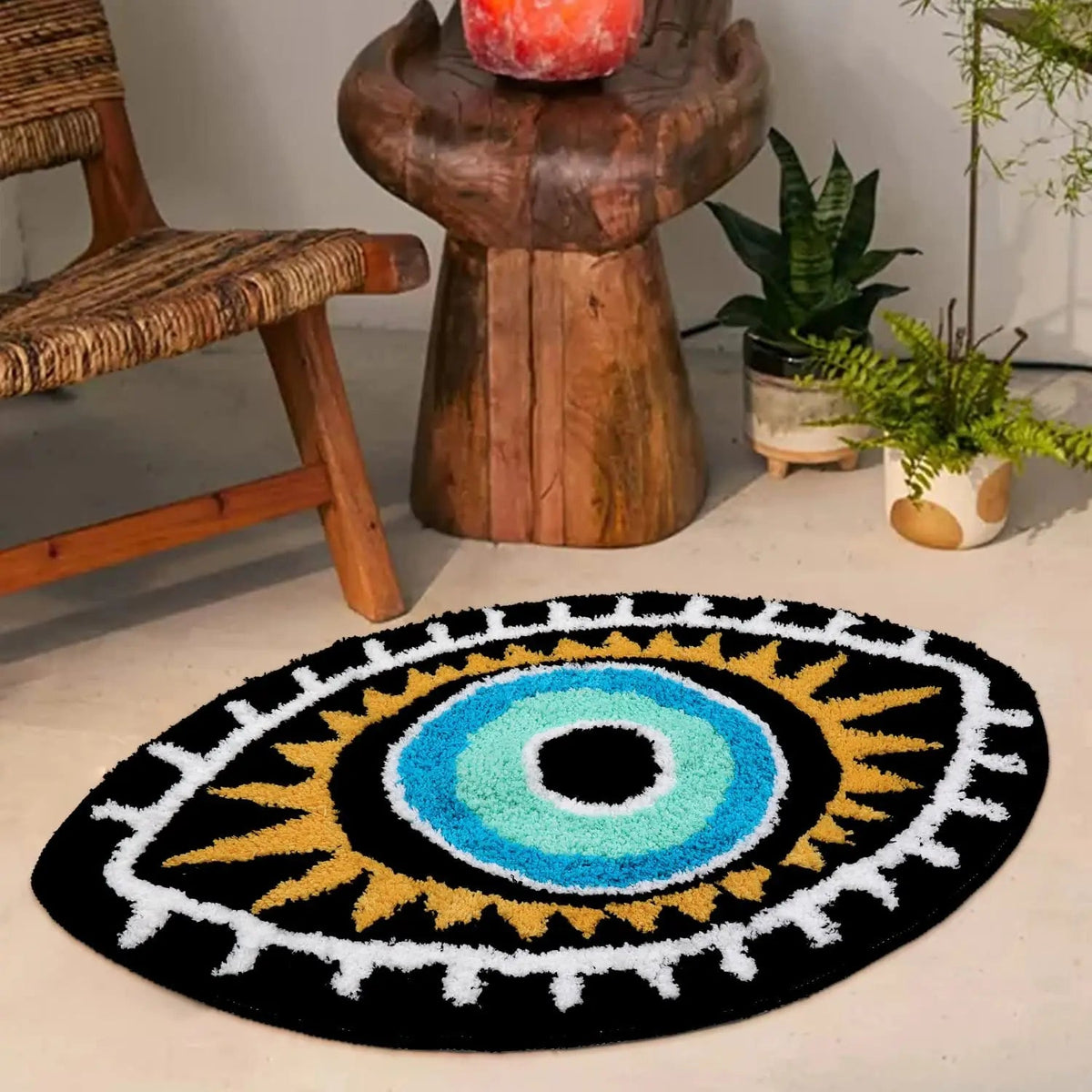 Evil Eye Tufted Rug - DormVibes