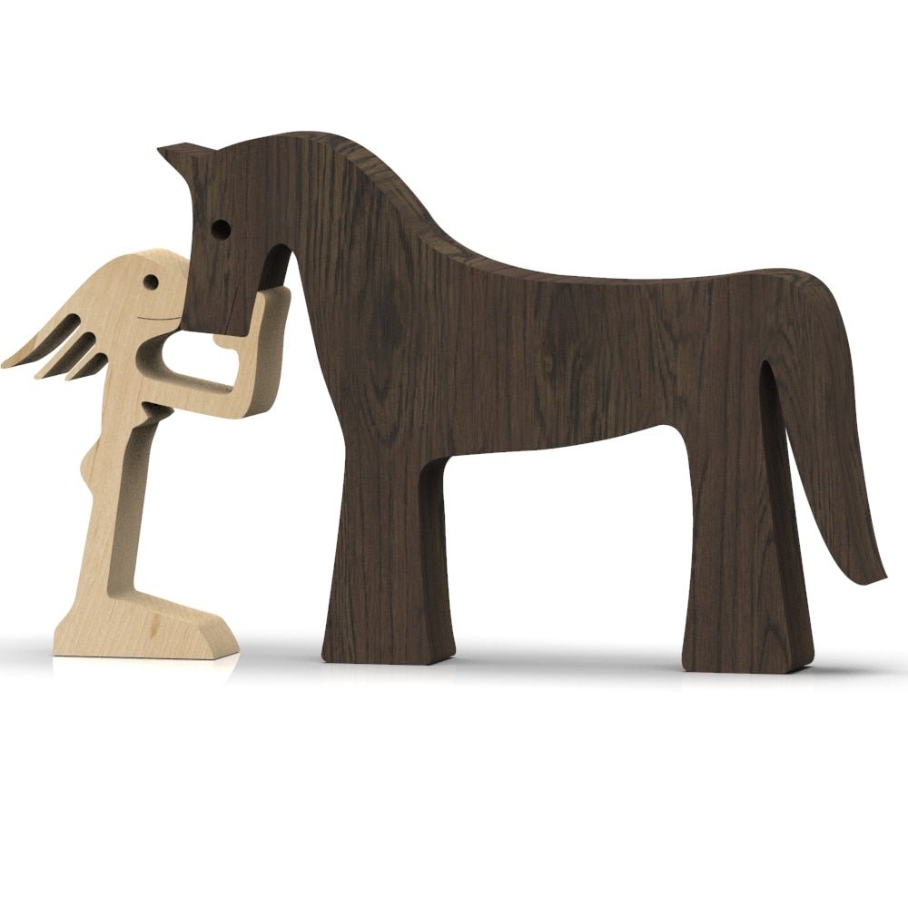 Family Puppy Wood Dog Figurine Desk Ornament - DormVibes