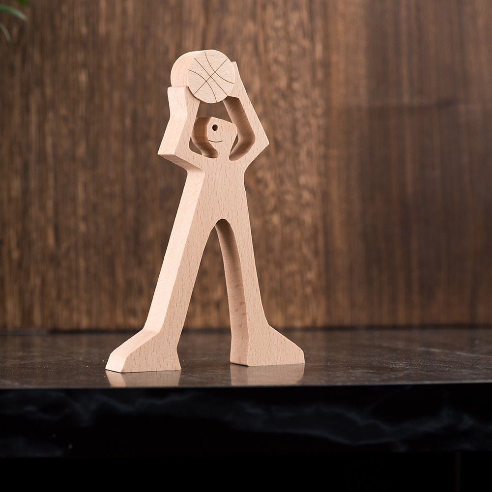 Family Puppy Wood Dog Figurine Desk Ornament - DormVibes