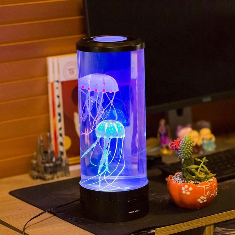 Fancy LED Jellyfish Lamp Aquarium – 5 Colors, Lampka Nocna USB Table Night Light, Children's Gift, Home Bedroom Lighting Decor - DormVibes