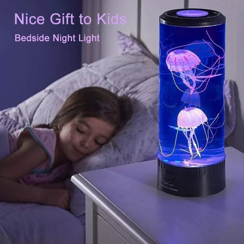 Fancy LED Jellyfish Lamp Aquarium – 5 Colors, Lampka Nocna USB Table Night Light, Children's Gift, Home Bedroom Lighting Decor - DormVibes