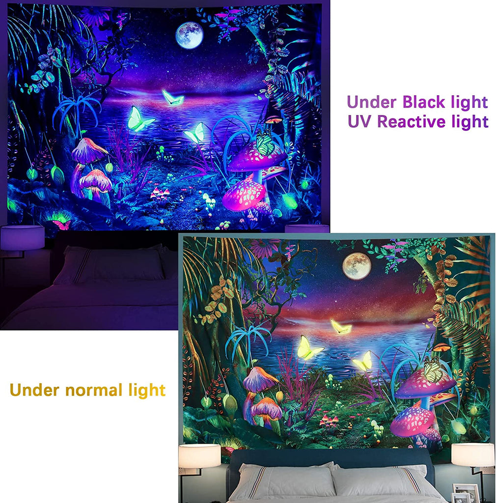 Fantasy Butterfly BlackLight Tapestry - DormVibes