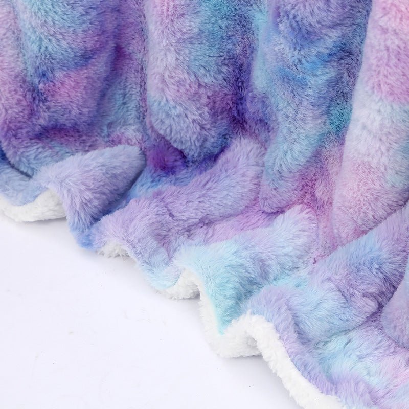 Fleece Tie-Dyed Sherpa Blanket - DormVibes