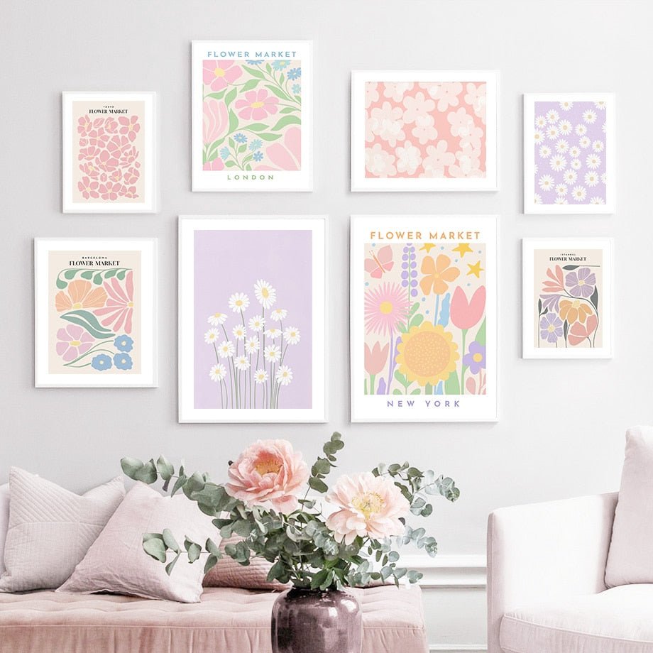 Fresh Boho Colorful Flower Market Daisy Shape Wall Art Set - DormVibes