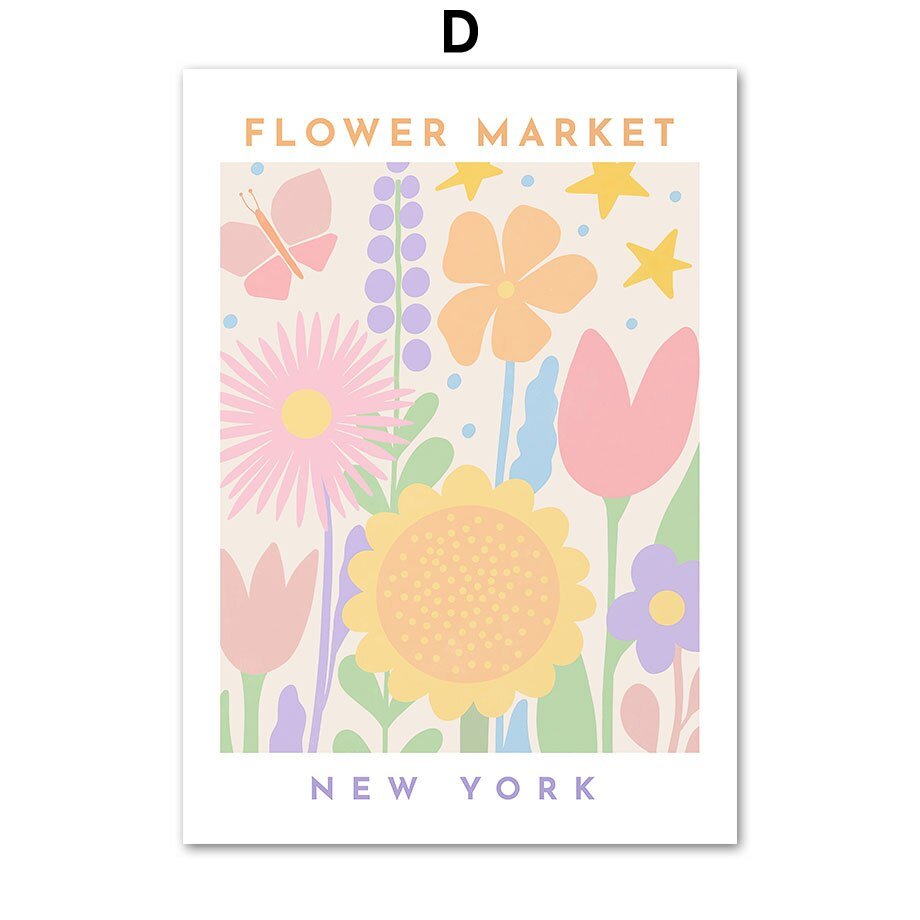 Fresh Boho Colorful Flower Market Daisy Shape Wall Art Set - DormVibes
