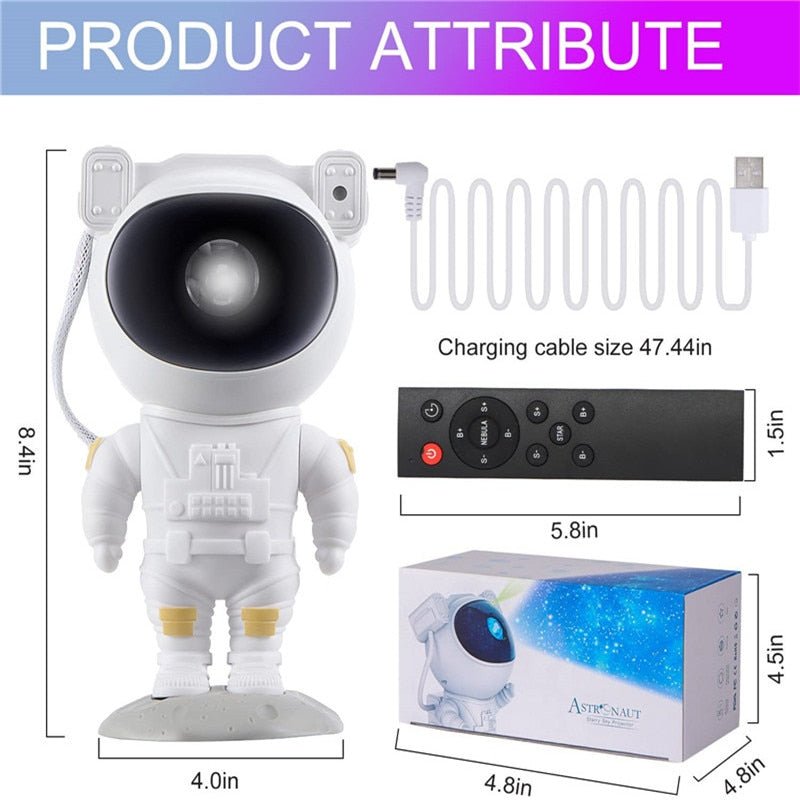 Galaxy Star Projector Night Light - Astronaut-Themed Room Decor, Starry Sky Lamp for Bedroom Decoration, and Unique Gift Idea - DormVibes