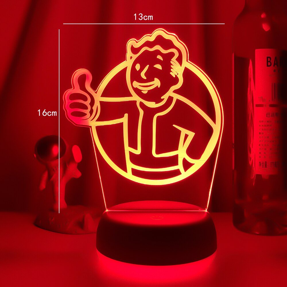 Game Fallout Shelter Logo LED Night Light – Kids' Bedroom Decoration, Cool Event Prize, Colorful USB Table Lamp, Child-Friendly Design - DormVibes