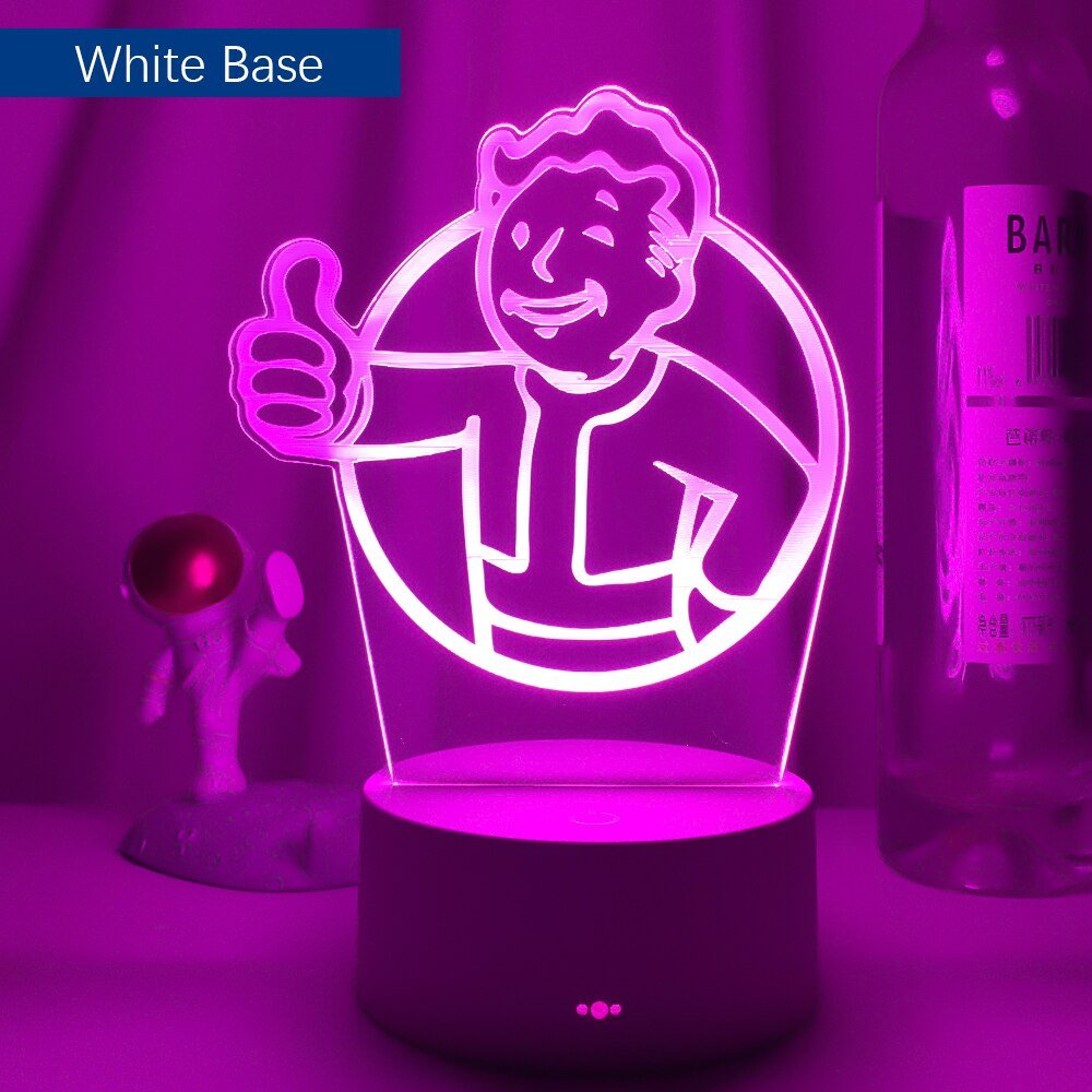 Game Fallout Shelter Logo LED Night Light – Kids' Bedroom Decoration, Cool Event Prize, Colorful USB Table Lamp, Child-Friendly Design - DormVibes