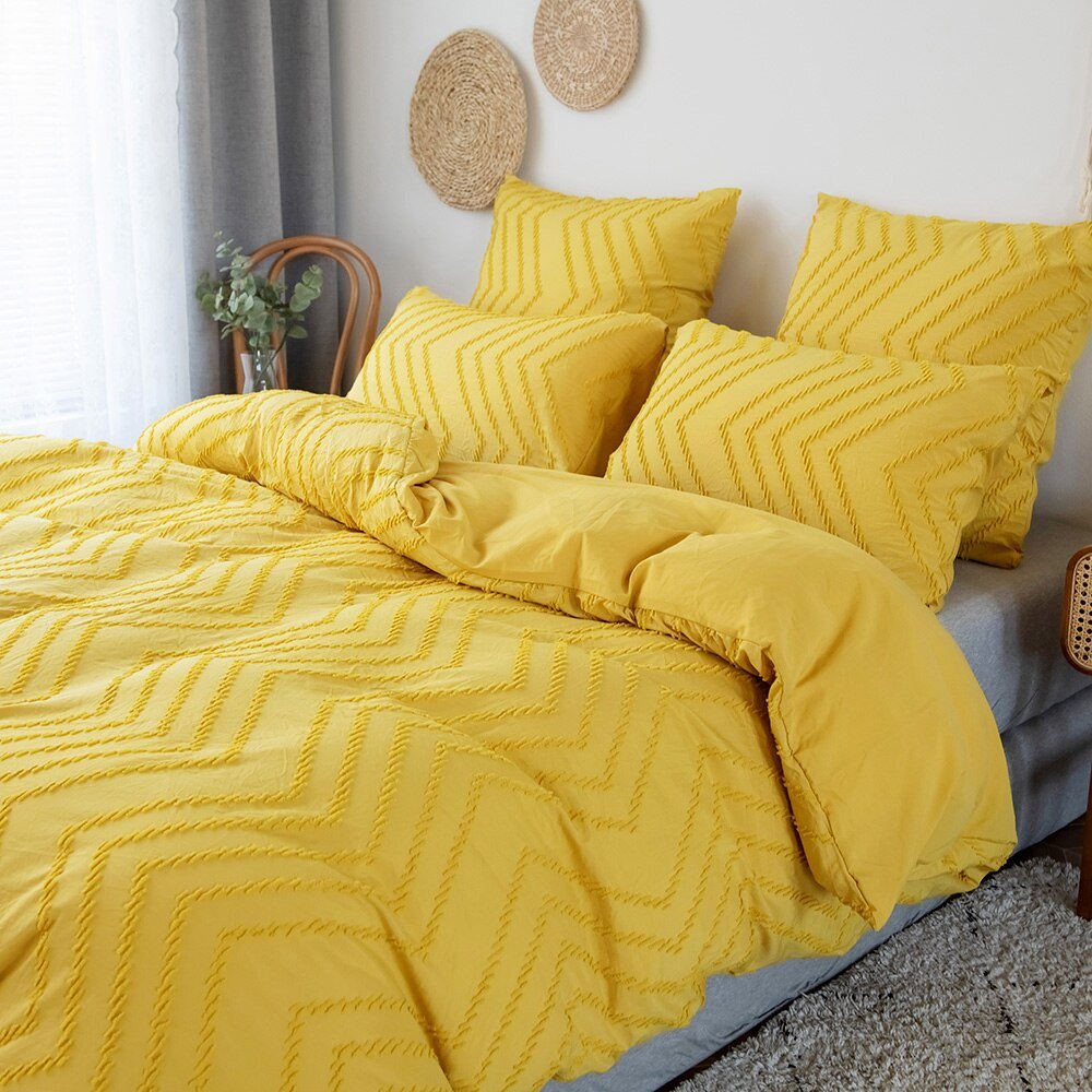 Geometric Duvet Cover Bedding Set: Stylish Colorful Choices Nordic Bed Cover with Quilt Cover and Pillowcases - DormVibes