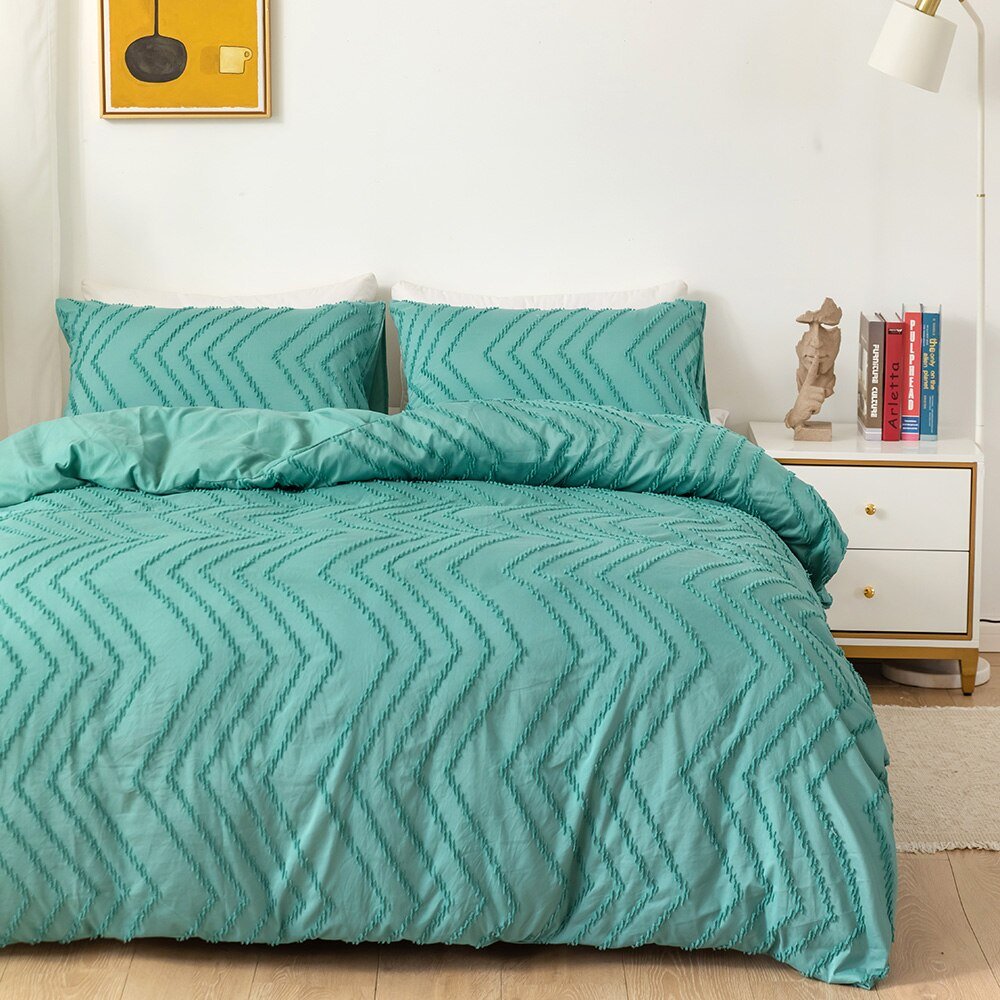 Geometric Duvet Cover Bedding Set: Stylish Colorful Choices Nordic Bed Cover with Quilt Cover and Pillowcases - DormVibes