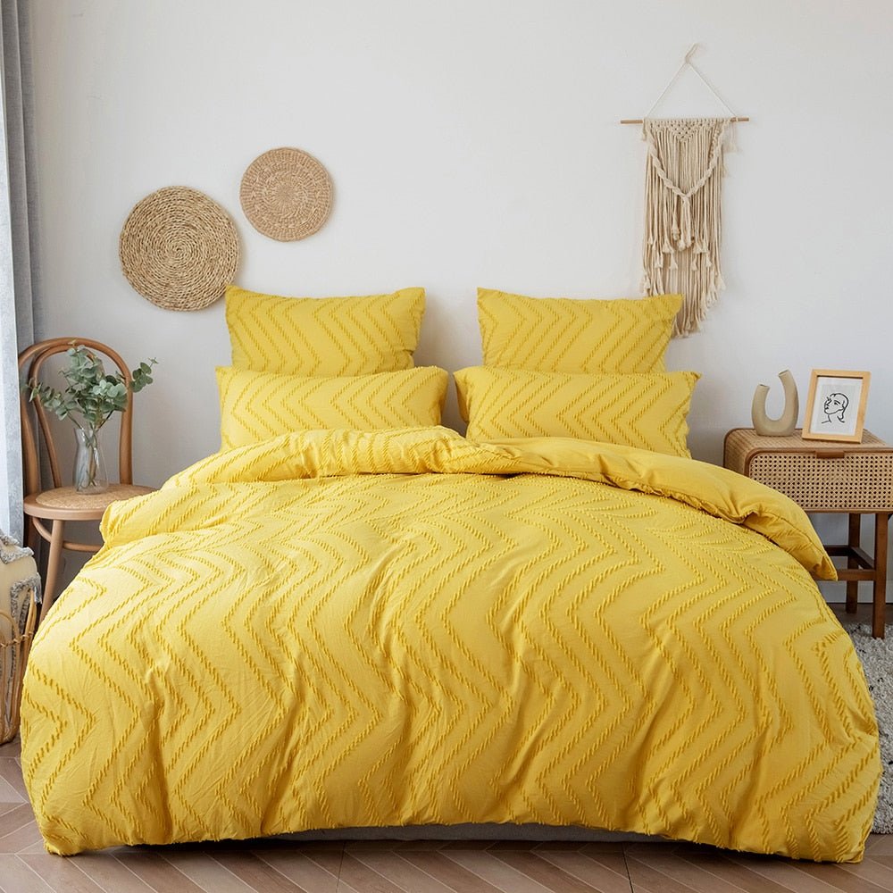 Geometric Duvet Cover Bedding Set: Stylish Colorful Choices Nordic Bed Cover with Quilt Cover and Pillowcases - DormVibes