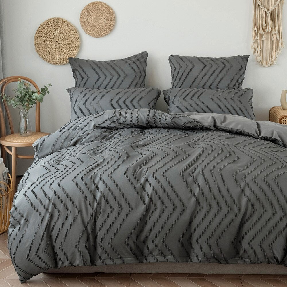 Geometric Duvet Cover Bedding Set: Stylish Colorful Choices Nordic Bed Cover with Quilt Cover and Pillowcases - DormVibes