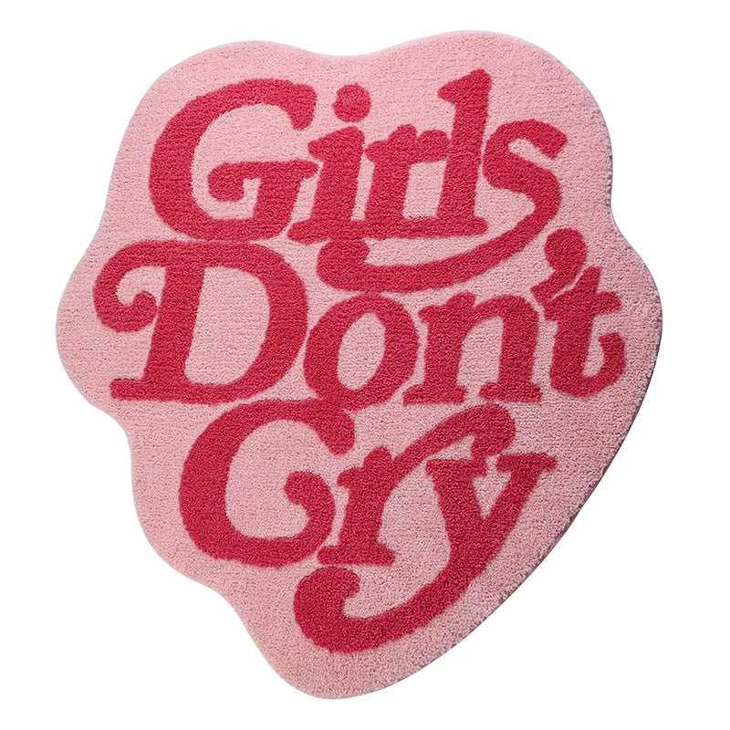 Girls Boys Dont Cry Edgy Faux Wool Floor Mat - DormVibes