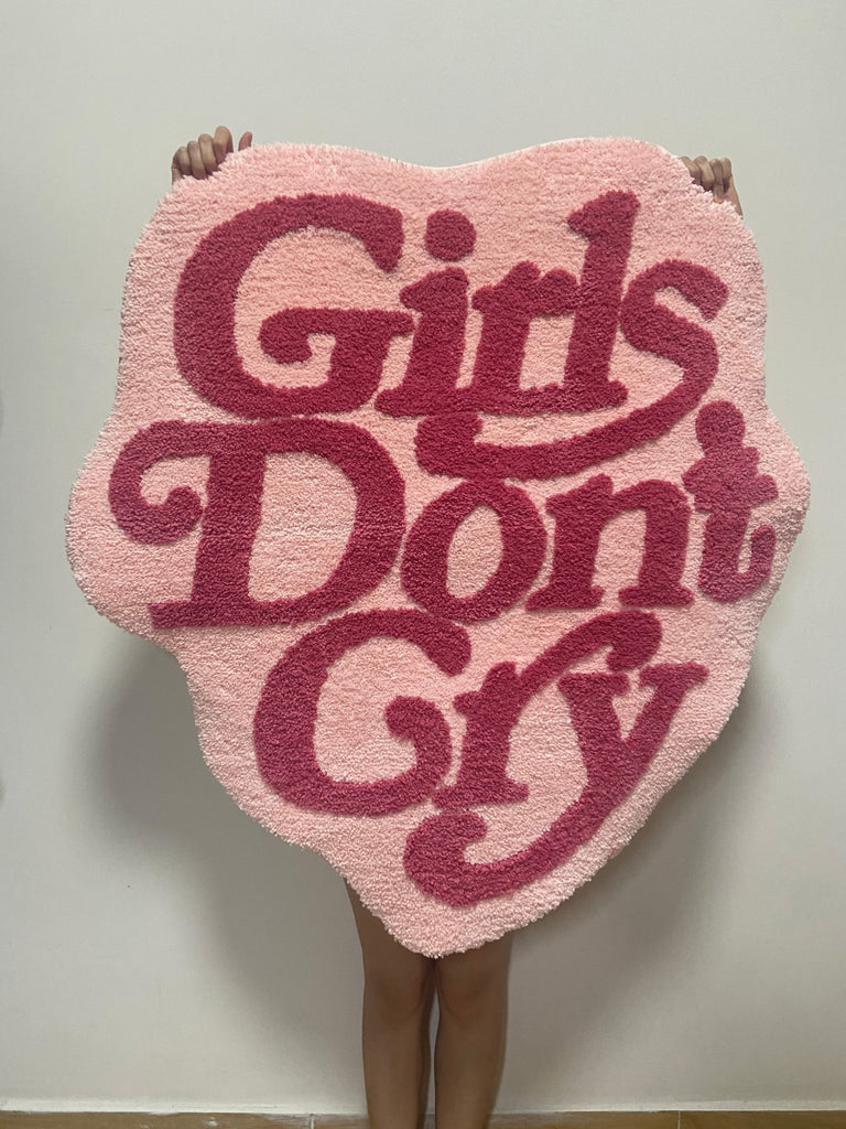 Girls Boys Dont Cry Edgy Faux Wool Floor Mat - DormVibes