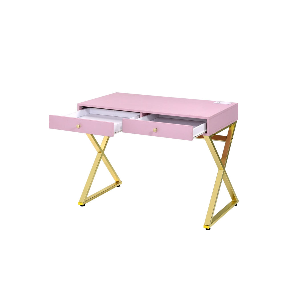 Glam Desk Table with Drawers and USB Plugs - DormVibes