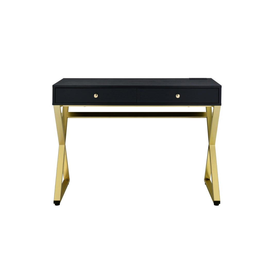 Glam Desk Table with Drawers and USB Plugs - DormVibes