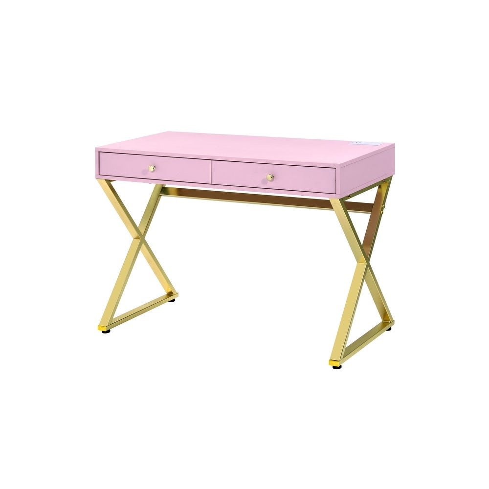 Glam Desk Table with Drawers and USB Plugs - DormVibes
