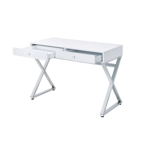 Glam Desk Table with Drawers and USB Plugs - DormVibes