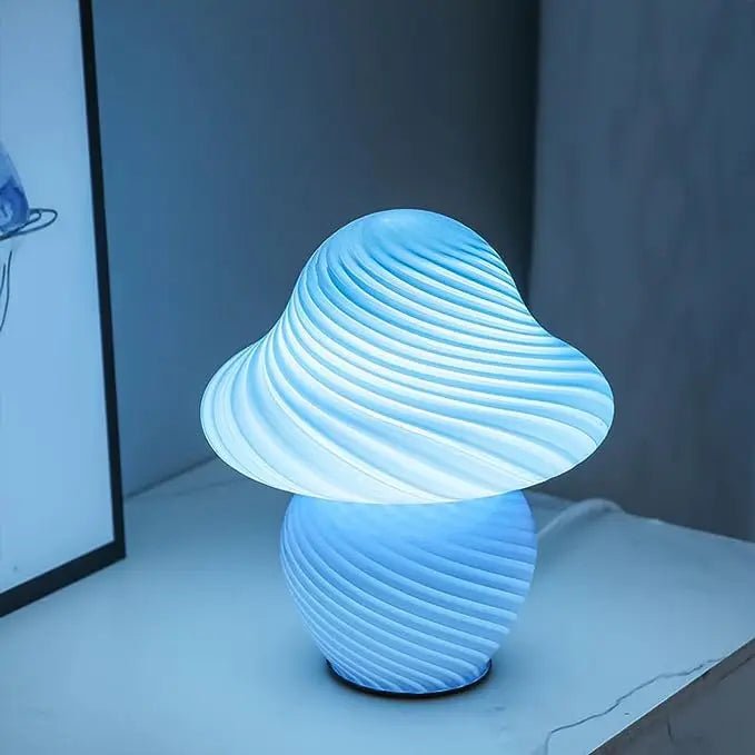 Glass Mushroom Lamp: Warm Dimmable LED for Cozy Bedroom & Living Room - DormVibes