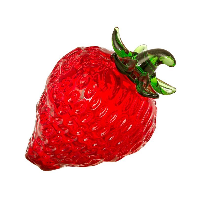 Glass Red Strawberry Figurine Desk Ornament - DormVibes