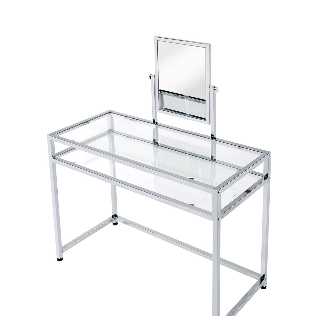 Glitz and Glam Vanity Desk with Stool Set - DormVibes
