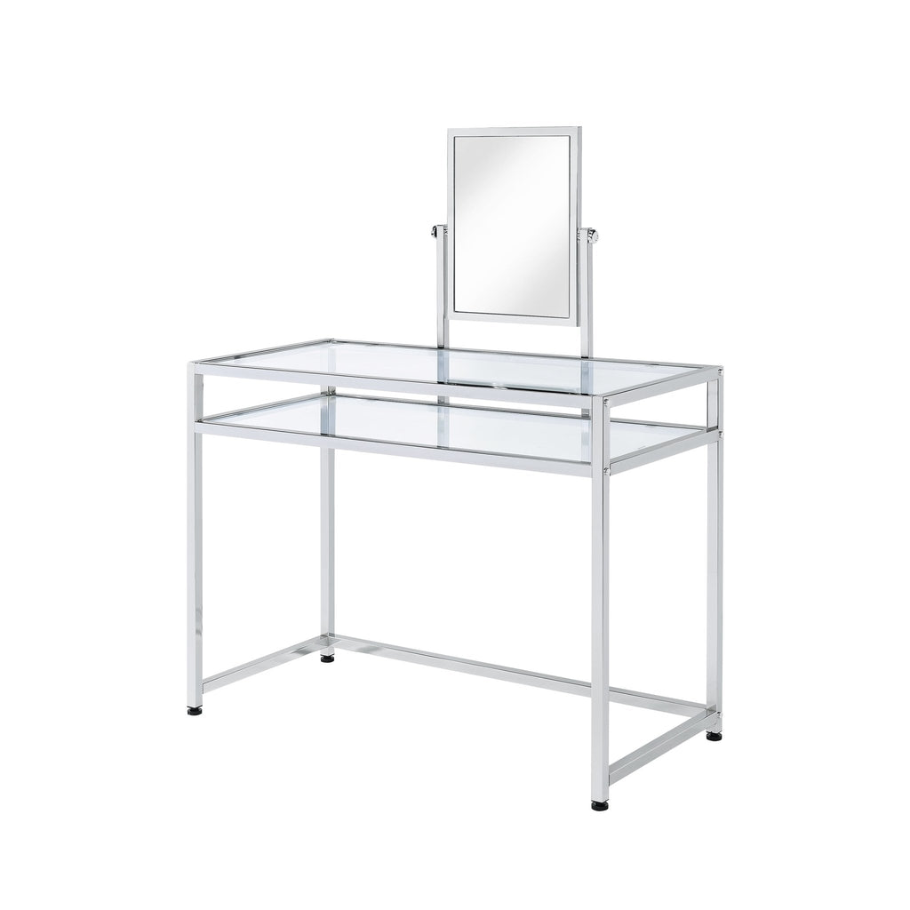 Glitz and Glam Vanity Desk with Stool Set - DormVibes