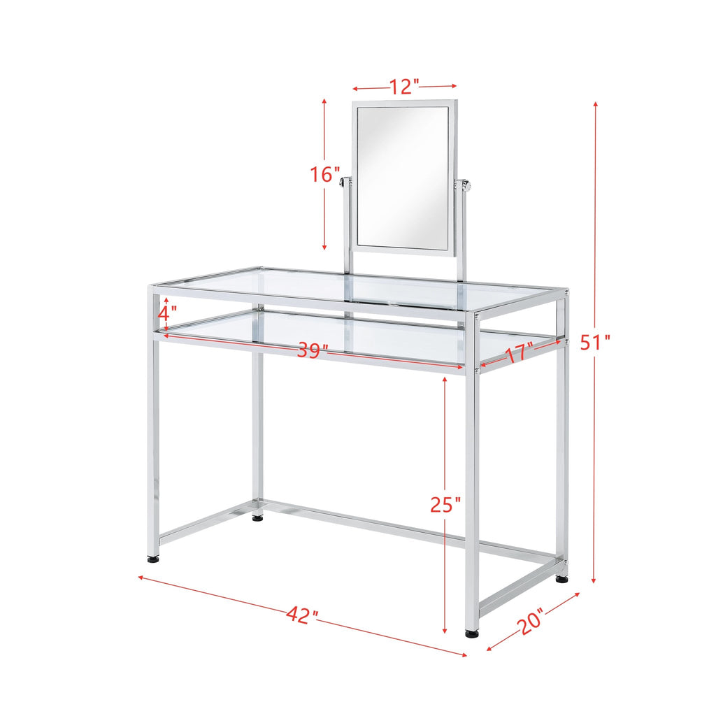 Glitz and Glam Vanity Desk with Stool Set - DormVibes