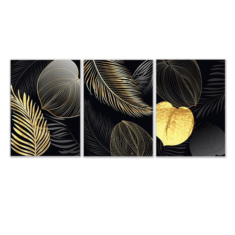 Golden Vibes Leaf Wall Art - DormVibes