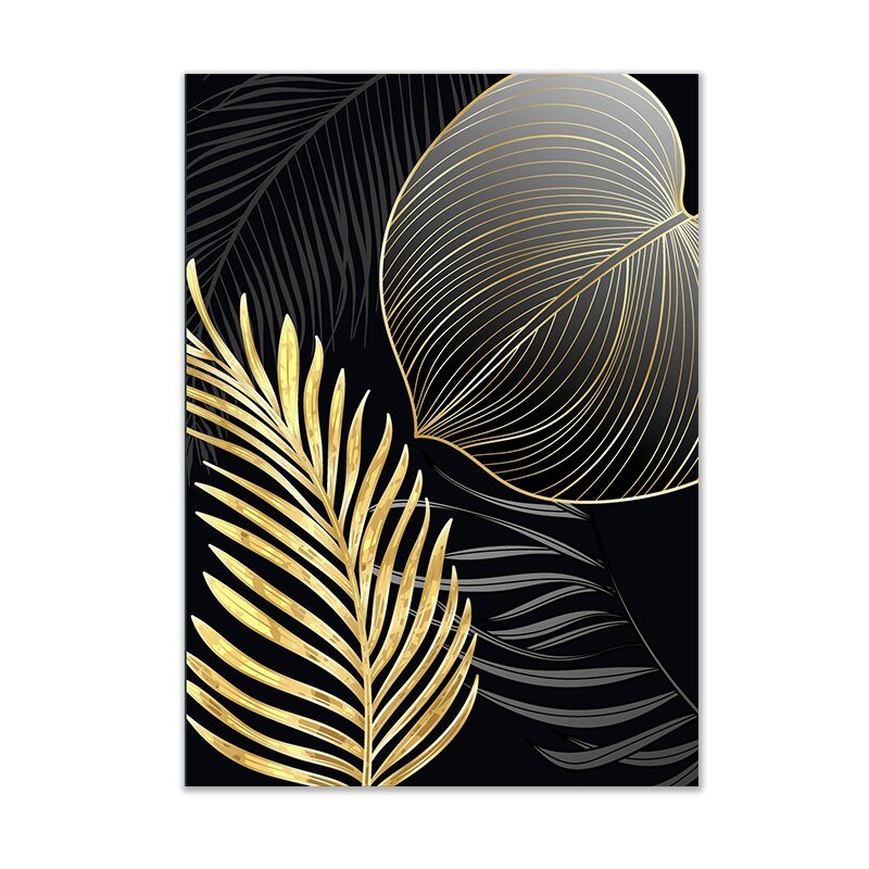 Golden Vibes Leaf Wall Art - DormVibes