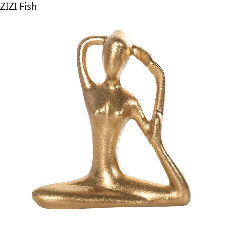 Golden Yoga Girl Desk Ornament - DormVibes