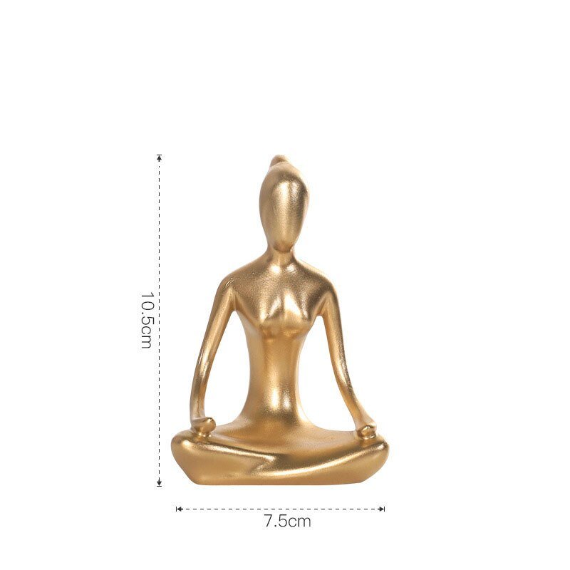 Golden Yoga Girl Desk Ornament - DormVibes