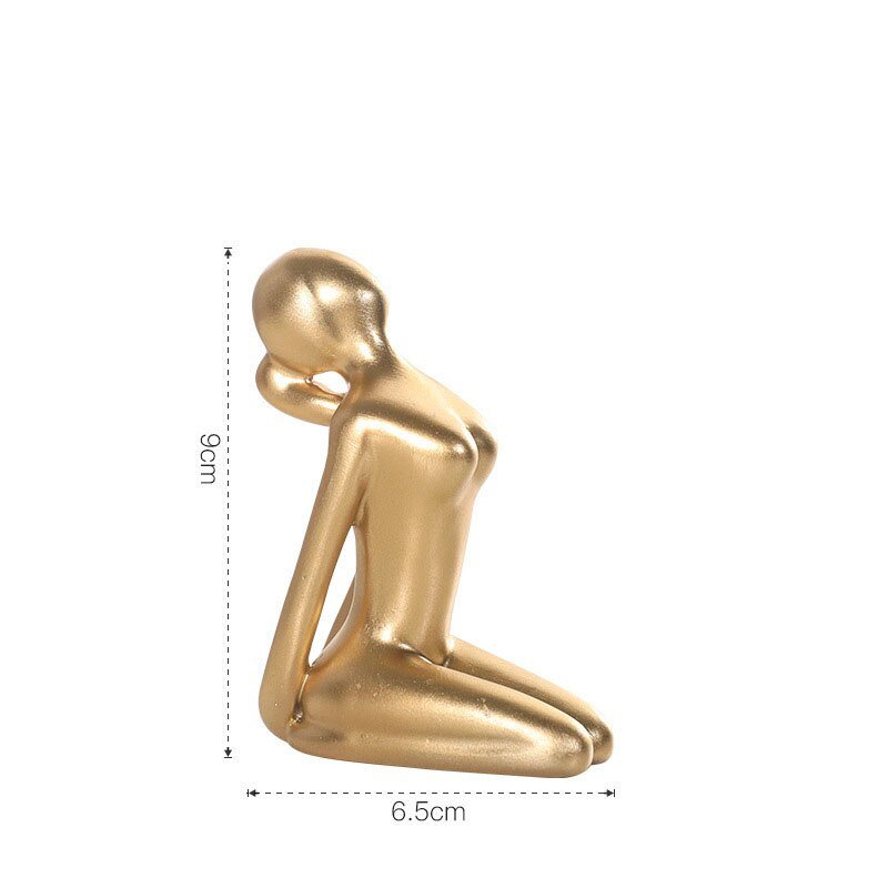Golden Yoga Girl Desk Ornament - DormVibes