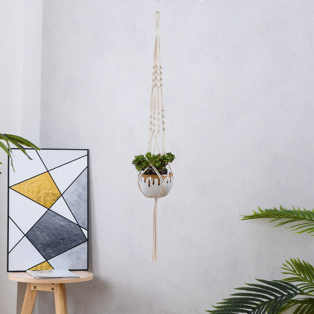 Handmade Indoor Hanging Plant Holder Basket - DormVibes