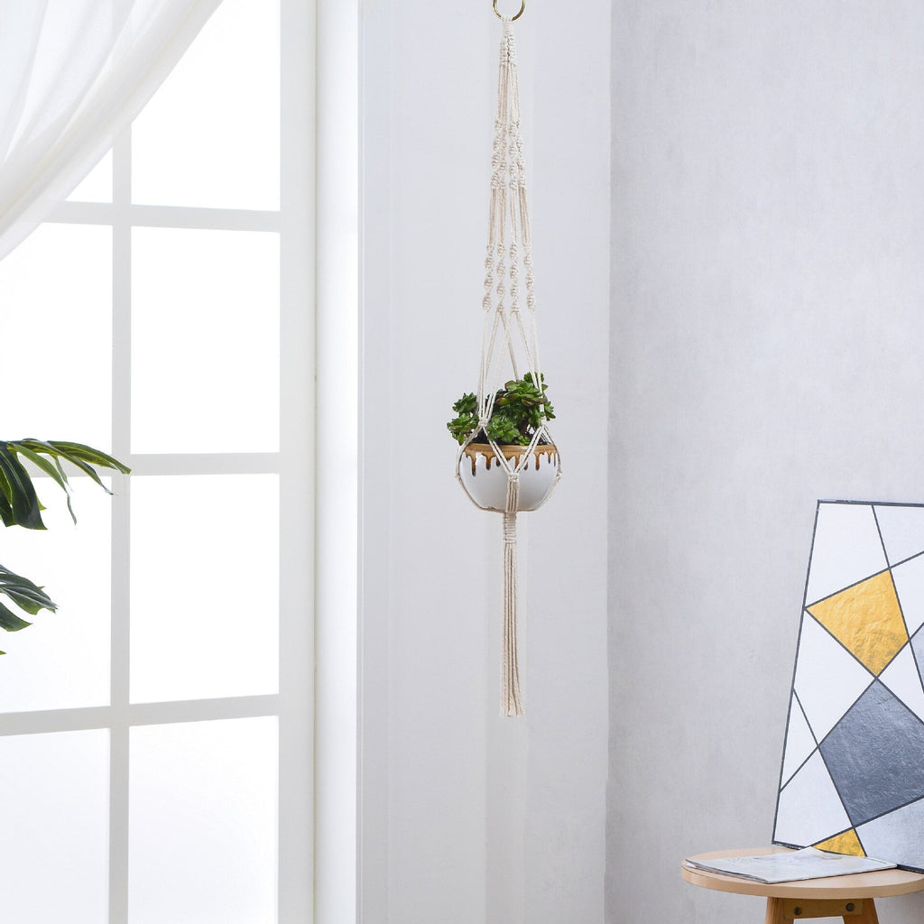 Handmade Indoor Hanging Plant Holder Basket - DormVibes