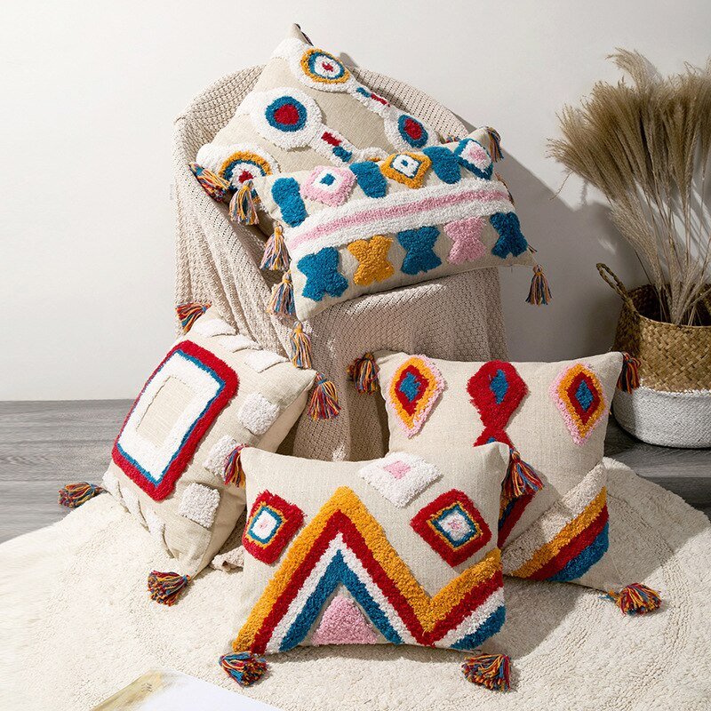 Handmade Moroccan Boho Style Pillow Case - DormVibes