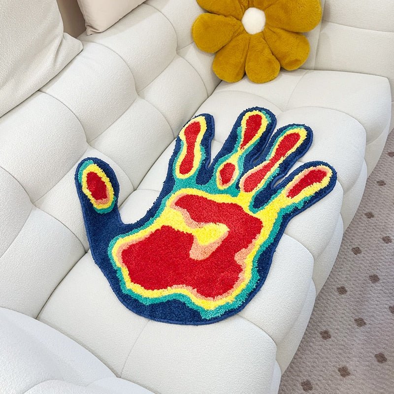 Handmade Palm Rug – Tufted Carpet Design, Plush Fluffy Soft, Multiple Colors, Aesthetic Home Decor for Living Room and Bedroom - DormVibes