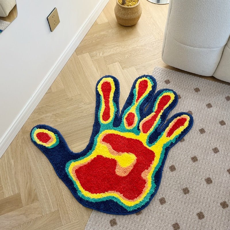 Handmade Palm Rug – Tufted Carpet Design, Plush Fluffy Soft, Multiple Colors, Aesthetic Home Decor for Living Room and Bedroom - DormVibes