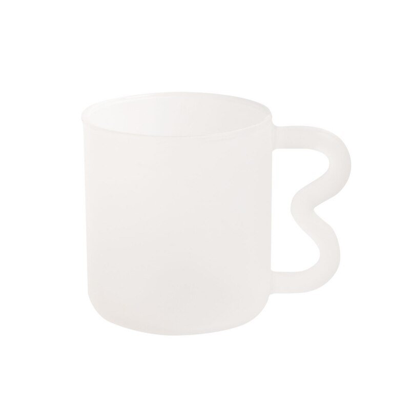 Handmade Wavy Handle Glass Mug: Original Colorful Design Perfect for Hot Coffee, Tea, and More - DormVibes