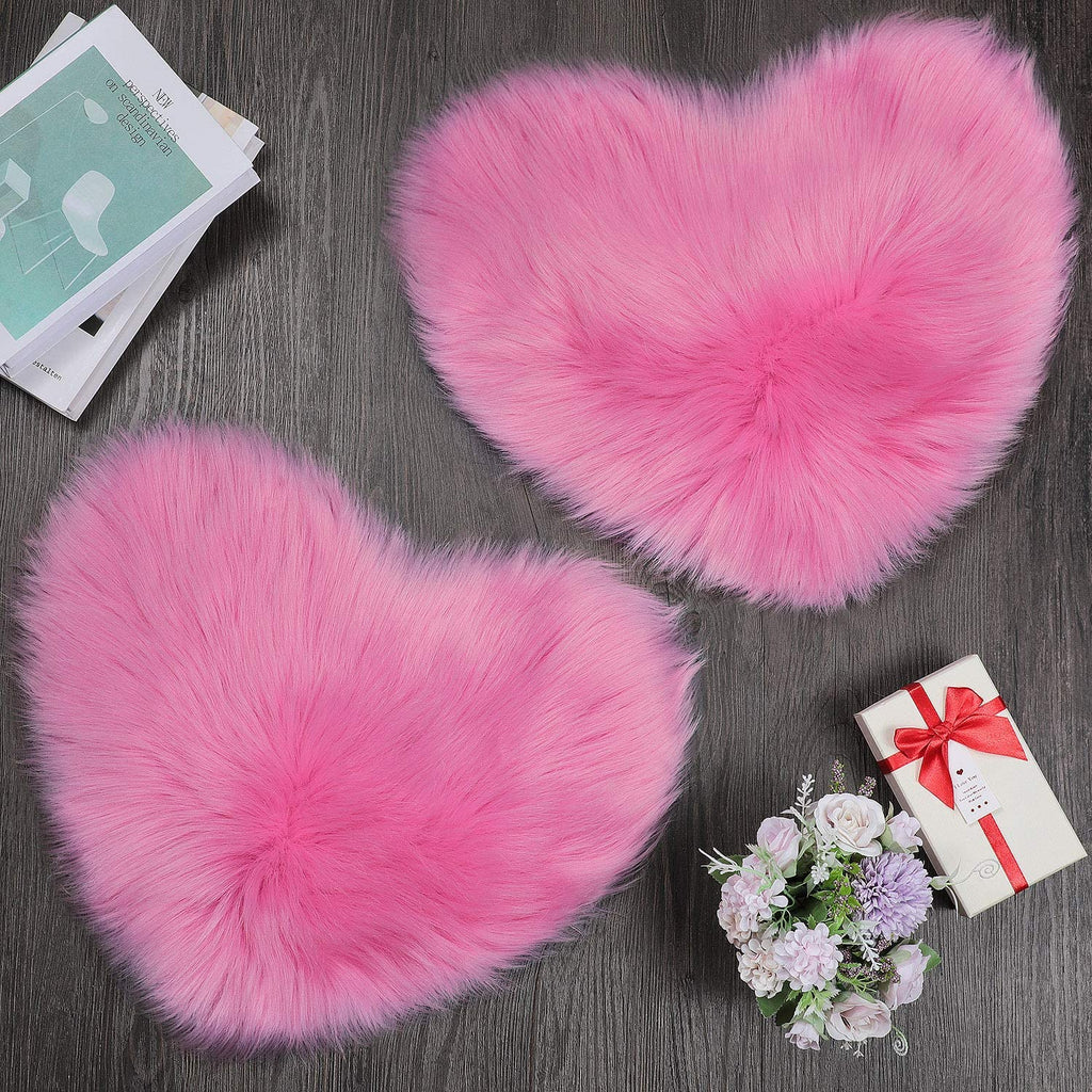 Heart-Shaped Pluffy™ Rugs (2) - DormVibes