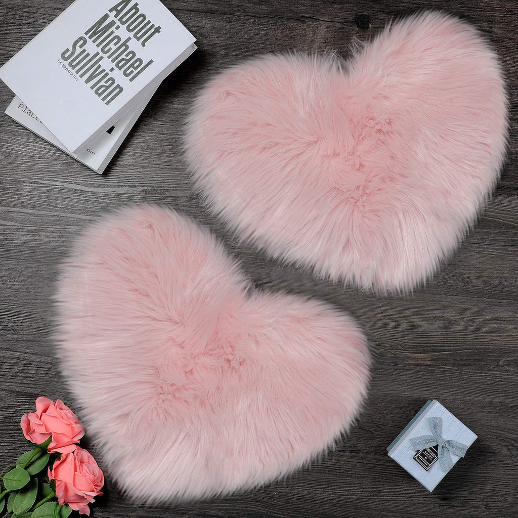 Heart-Shaped Pluffy™ Rugs (2) - DormVibes