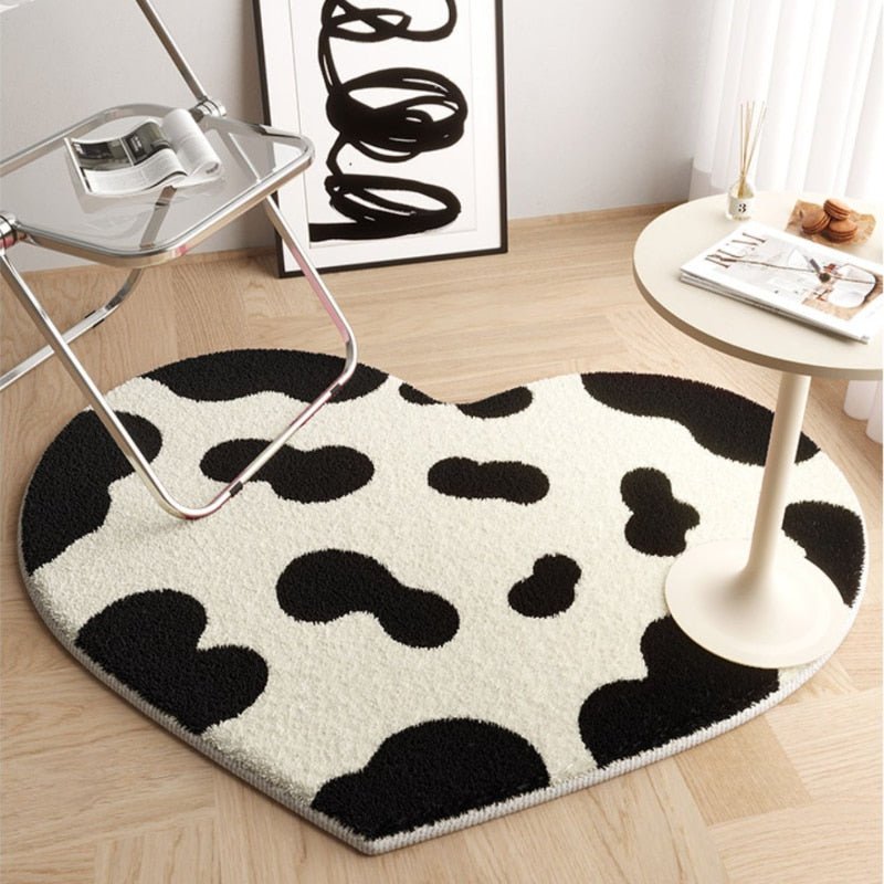 Heartwarming Love Shaped Plush Rug - Fashionably Minimalistic Living Room Carpet for IG-Worthy Home Decor - DormVibes