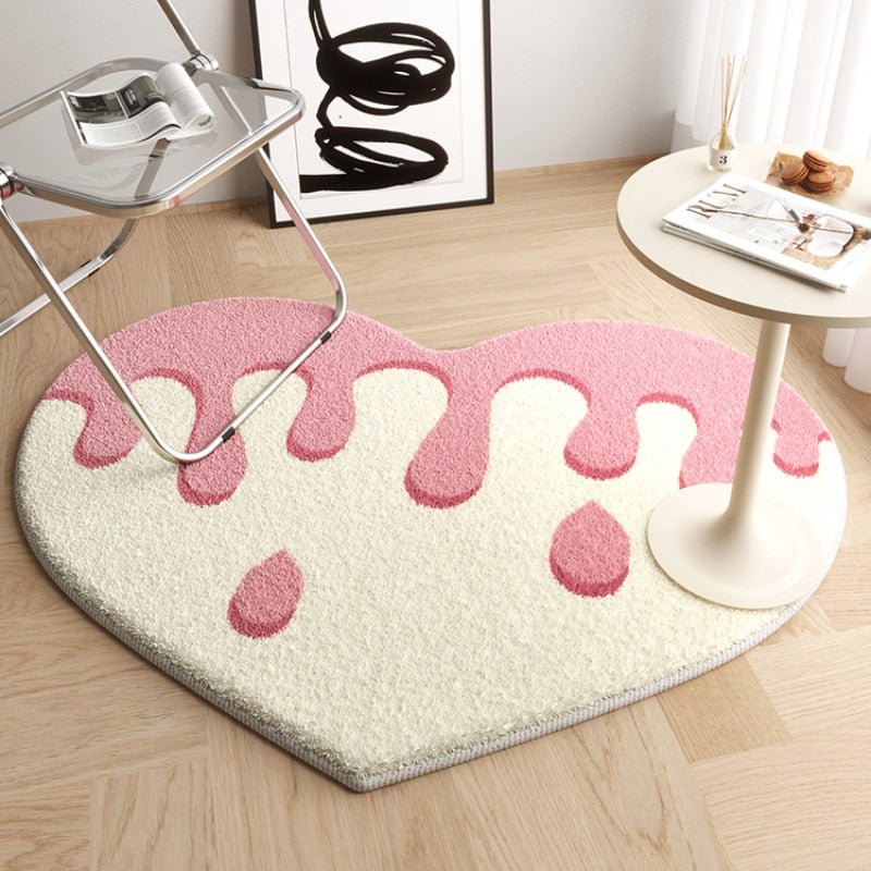 Heartwarming Love Shaped Plush Rug - Fashionably Minimalistic