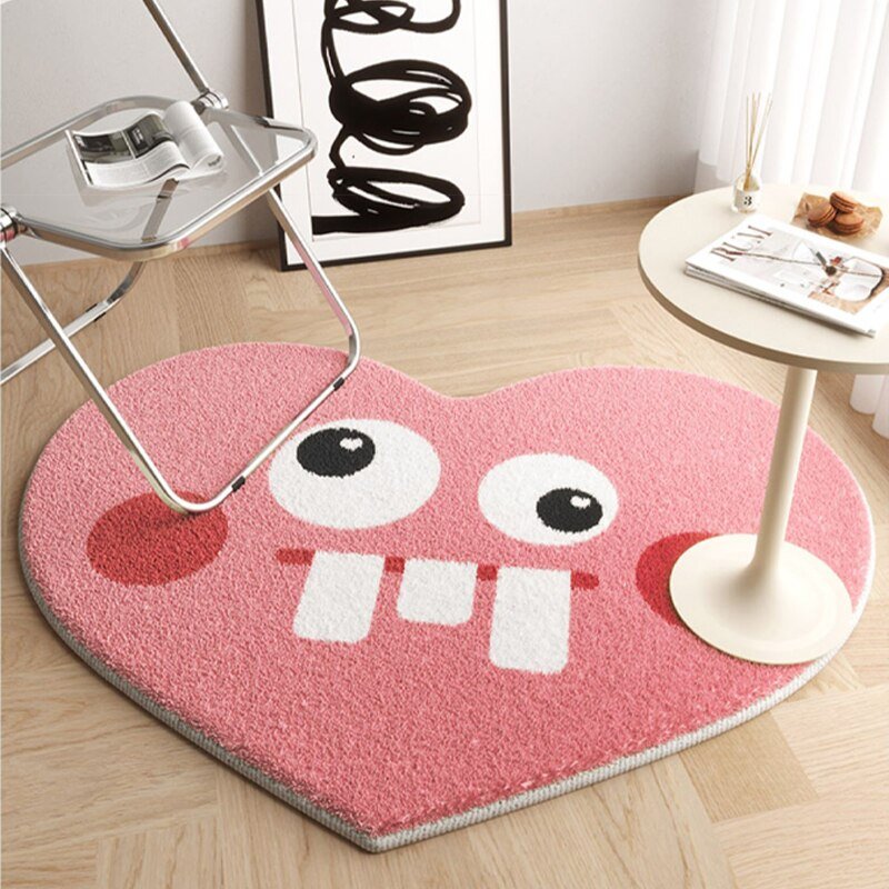 Heartwarming Love Shaped Plush Rug - Fashionably Minimalistic Living Room Carpet for IG-Worthy Home Decor - DormVibes