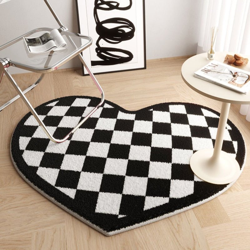 Heartwarming Love Shaped Plush Rug - Fashionably Minimalistic Living Room Carpet for IG-Worthy Home Decor - DormVibes