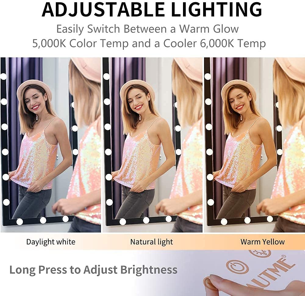 Hollywood Style Full Length Mirror With LEDs - DormVibes
