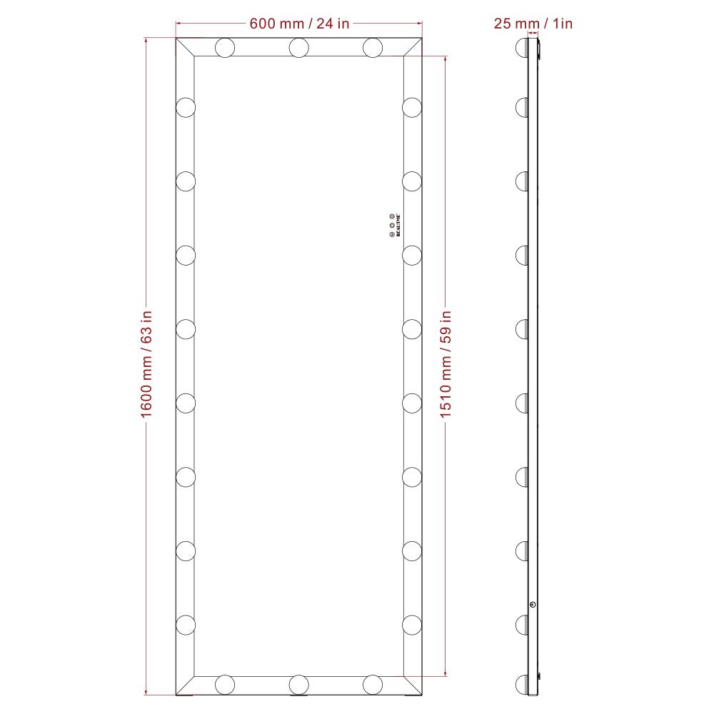 Hollywood Style Full Length Mirror With LEDs - DormVibes