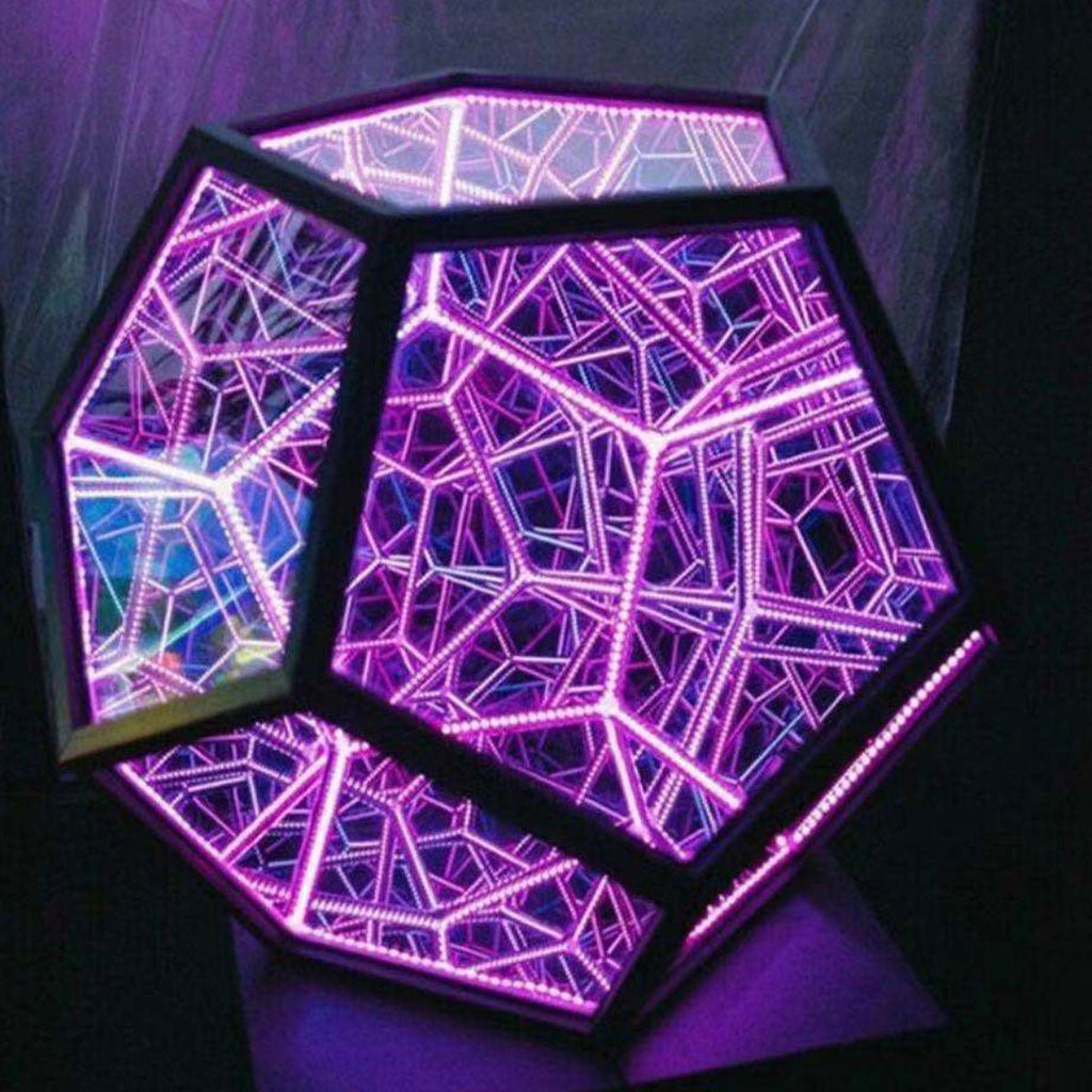 Infinity Dodecahedron Color Art Light – Fantasy Geometry Space LED Art Lamp, USB Night Light, Unique Girlfriend Decoration Night Lamp - DormVibes