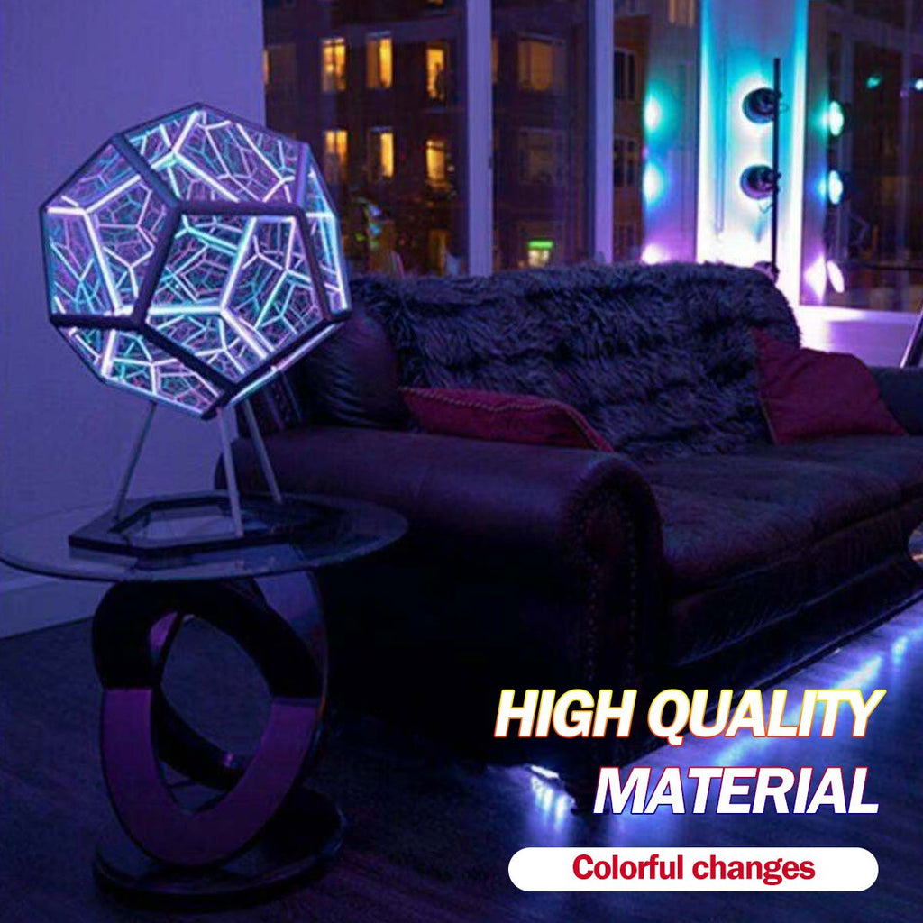 Infinity Dodecahedron Color Art Light – Fantasy Geometry Space LED Art Lamp, USB Night Light, Unique Girlfriend Decoration Night Lamp - DormVibes