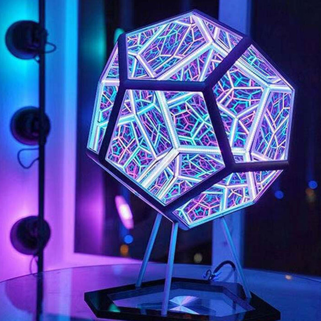 Infinity Dodecahedron Color Art Light – Fantasy Geometry Space LED Art Lamp, USB Night Light, Unique Girlfriend Decoration Night Lamp - DormVibes